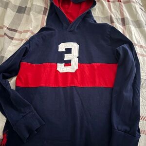 Polo by Ralph Lauren Navy and Red Kids Long Sleeve Tee with hoodie